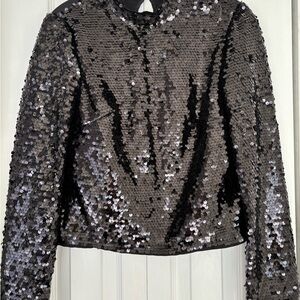 H&M Black Sequin Blouse